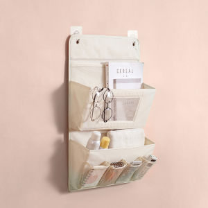 Wall-Mounted Multi-Layer Fabric Storage Bag Hanging Pocket Organizer Dormitory Storage Bag for Miscellaneous Items Oxford Cloth