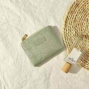 Retro Short Wallet for Women INS Style Student Fresh Fold Simple Card Holder Artistic Buckle Horizontal PU Leather Wallet