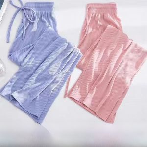 Girls Ice Silk Wide Leg Pants Summer Children Sports Thin Anti-Mosquito Mosquito Proof Loose Fit Casual Home Clothes