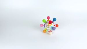 Bola Manhattan Atomic Ball Rattle Teether Montessori Bahan Silikon Mainan Bola Bayi Free BPA