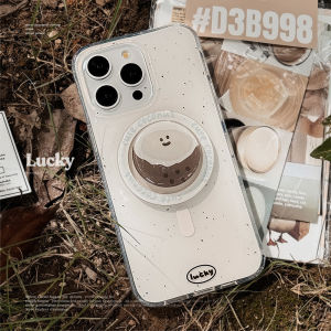 เคสโทรศัพท์แบบมีขาตั้งดูดซับแม่เหล็กแบบสองชั้น IMD สำหรับ Apple 16 พร้อมช่องเก็บของแบบรูปมะพร้าวหมึก สำหรับ iPhone 15 pro Max