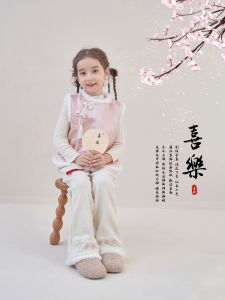 Girls Cotton Padded Set Winter New Style Retro Chinese Style Clothes Baby Fashionable New Year Suit Two Pieces Set for Kids