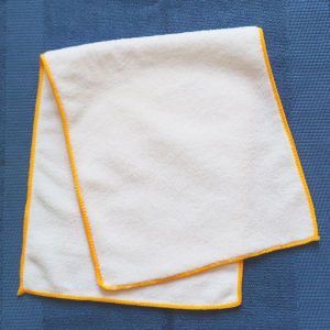 Affordable Gold-Edged White Towels High Absorbency No Shedding Bath Foot Massage Beauty Hair Salon Polyester Fiber Hand Towels