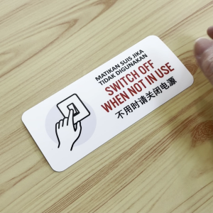 Switch Off When Not In Use. Matikan Suis Jika Tidak Digunakan. 不用时请关闭电源. Sticker Sign. Save Energy Jimat Tenaga Elektrik
