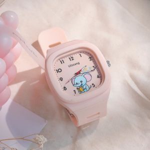 Children Boys Girls Cute Square Watch Ins Cute Small Fresh Unicorn Girl Quartz Dumbo watch for kids girls Watches sale now free shipping