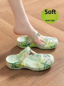 Veblen Anti-Slip Thong Sandals Womens Summer Soft Bottom Thick Heel Outdoor Wear Lightweight Wear-resistant Beach Cool Slippers