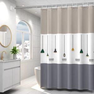 Bắc Âu Họa Tiết Đèn Chùm PEVA Màn Tắm Thân Thiện Với Môi Trường Chống Thấm Nước Và Dễ Dàng Vệ Sinh Vách Ngăn Phòng Tắm Phong Cách Cổ Điển