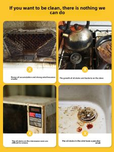 MONLEYTA | Kitchen Oil Stain Cleaner Powerful Cleaner For Exhaust Fan And Stove Top Oil Purification Agent Heavy Duty Oil Stain Remover