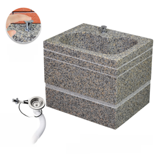 Courtyard Stone Wash Basin with Cabinet Door Room Outdoor Balcony Bathroom Wash Sink For Home Simple Wash Basin