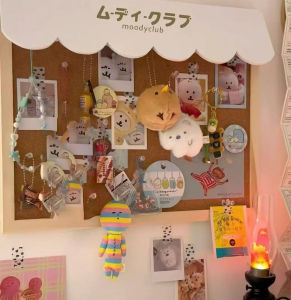 ใหม่ DIY น่ารักขนม House Cork ข้อความบ้านหอพักเครื่องประดับไม้เก็บผนังตกแต่ง BOARD ตกแต่งห้อง