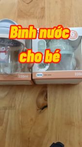Bình nước cho bé bình nước có ống hút bình tập uống cho bé Kichilachi nhựa tritan 220ml chống sặc (không BPA) bé uống nước mọi tư thế