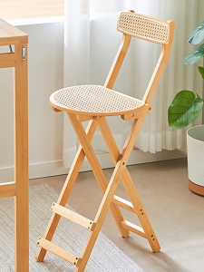 Kayu Kursi Bar Minimalis Kursi Makan Cantik Kursi Tinggi Tahan lama Cocok untuk Cafe/Dapur/Makan ﻿