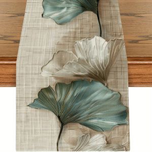 Elegant Ginkgo Leaf Kitchen Table Runner Desktop Decorative Tableware Tablecloth Coffee and Tea Table Decoration