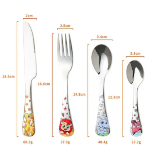 Stainless Steel Children Spoon Fork Animal Cartoon Car Dinosaur Rabbit Cute Fork Children Kids Cutlery Set Tableware Dinnerware