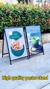 Portable Poster Stand Heavy Duty Double Sided Metal Poster Holder Folding Indoor Outdoor Billboard Kt Board Stand