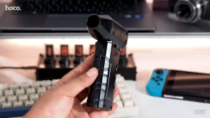 พัดลมมือถือ High Speed HOCO HX67 ความจุ 3000mAh ความเเรง 100 ระดับ หัวดูดแม่เหล็ก N52 จอดิจิตอล