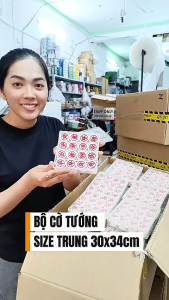 Bộ Cờ Tướng Size Trung Nhựa Cứng 34X30Cm Kèm Hộp