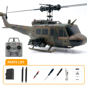 In Stock Rc Era Rc Helicopter C032 UH-1 6 Channel One Key Inverted Flight Weathered Paint Military For Hobby Enthusiasts