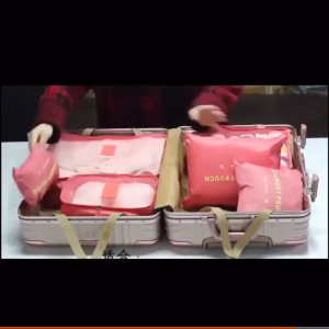 BB011  6pcs Multi-size Per Set Travel Luggage Storage Bag Clothes Split Pouches 6in1 Traveling Organizer