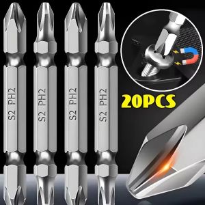 20PCS Slotted Phillips Magnetic Screwdriver Bits Double Ended S2 Steel Electric Hex Shank Screw Driver Bit Power Tools Drill Bits Set