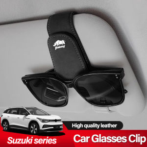 Car Logo Sun Visor Glasses Clip Ticket Card Storage Clamp For Suzuki Jimny Swift Ignis Alto SX4 Splash Baleno Kaiser DZire Swace