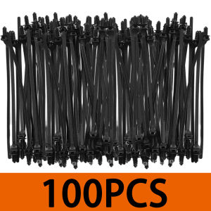 YONGRUN 10/20/50/100/200PCS Automotive Nylon Threaded Head Wire Harness Tie Multi Purpose Nylon Black Cable Tie Auto Accessories