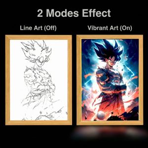 Bandai | Saiyan Light Painting Night Light 3D Stereo Visual LED Wall Lamps Anime Peripheral Bedroom Decoration Lamp USB Powered Moon Lamp