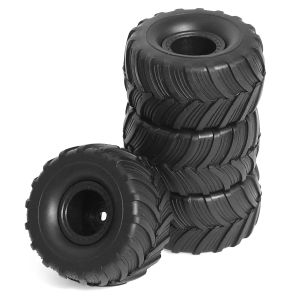 RC 4pcs 52mm 1.0" Monster Truck Wheel Rim Tires Set For 1/18 TRX4M 1/24 FMS FCX24 Axial SCX24 AX24 RC Crawler Car Upgrade Parts