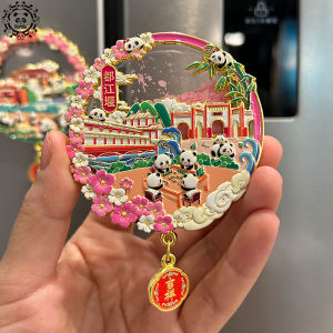 Magnet Dán Tủ Lạnh Hình Gấu Trúc Bằng Kim Loại Mới 2025 Quà Tặng Lưu Niệm Du Lịch Tráng Men Sét Chảy Sichuan Chengdu