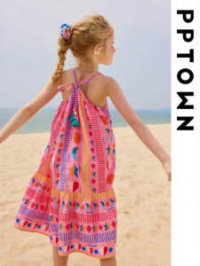 PPTOWN | Girls Beach Summer Dress Pure Cotton