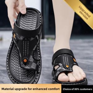 Nanjiren | Slip-Resistant Leather Sandals for Men Flip Flop Style