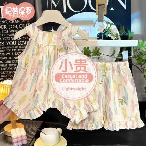 JIFANPAUL | Girls Thin Vest and Shorts Two-Piece Set