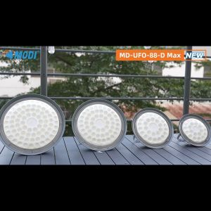 MODI UFO Highbay โคมไฟ 100W/200W/300W/400W (แสง: ขาว/เหลือง) รุ่น D MAX รีโมทคอนโทรล สายไฟยาว 10 มิติ IP65