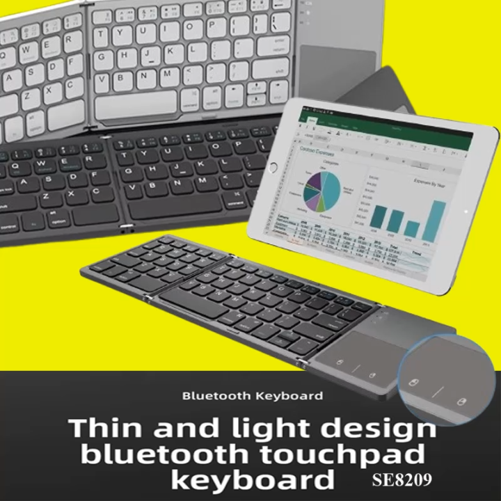 B033 Bluetooth Keyboard Triple Folding Touch Keyboard Triple System ...