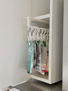 Kitchen Drawer Pull out Spice Storage Rack Cabinet Interior Drawer Gap Retractable Hook No Drilling Required Plastic Shelf