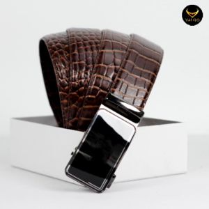 [VALQO] RELIO BY Coklat Big Size 150 CM Ikat Pinggang Coklat Sabuk kulit Sapi Motif Buaya Gesper Premium Sabuk Pria Laki Besar Gemuk