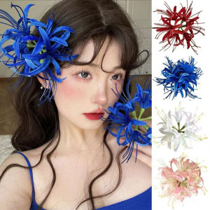 กิ๊บติดผมดอกไม้เทียมกิ๊ฟติดผมรูปดอกไม้ Equinox กิ๊บติดผมแมงมุมดอกลิลี่สีแดง3D กิ๊บหนีบผมนางฟ้าสุดสร้างสรรค์