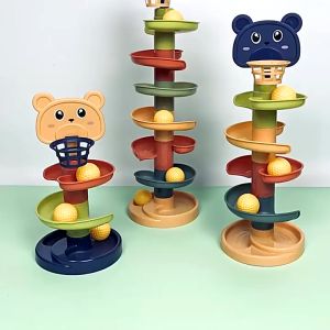 #Readystock 5 Layer Fun Rolling Slide Ball kids fun rolling tower toys Tower Side Ball Children Early Educational
