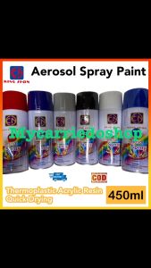 Aerosol Spray Paint 450ml Solid Colors Acrylic Spray Paint Different Color Thermoplastic Acrylic Resin Quick Drying