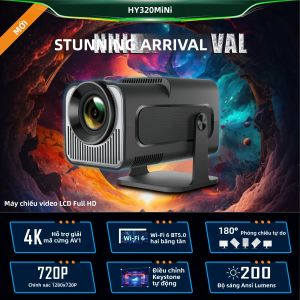 Máy Chiếu Mini Thông Minh HY320 4K Android 11 Wifi6 Kép 200 ANSI LED 1080P Rạp Chiếu Phim Gia Đình Máy Chiếu Di Động Ngoài Trời Kèm Điều Khiển Từ Xa
