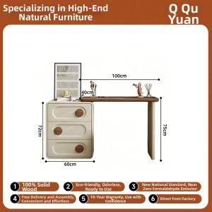 QUYUAN | Integrated Bedroom Vanity Dressing Table L Shaped