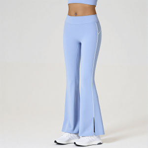 High Waist Wide Leg Yoga Pants Womens Naked Sensation Butt Lifting Outdoor Sports Dance Pilates Split Fitness Long Trousers