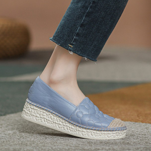 Casual round Toe Flat Bottom Fishing Boat Shoes Womens Spring 2025 New Style Thick Heel Slip-On Loafers Versatile Comfortable