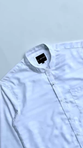 Vanfive Kemeja Pria Koko Kemko Salur Stripe Lengan Panjang ARHAN Putih