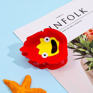 Cartoon little flame hair claws with red and yellow color scheme and a cute expression adding vitality to the hairstyle