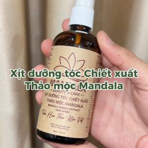 Combo Gội Dưỡng Nước gội thảo dược Mandala 500ml Xịt dưỡng tóc chiết xuất thảo mộc 100ml