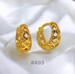 ZIHANG JEWELRY 24K Thailand gold plated Korean style plain clip earrings for women