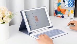 คีย์บอร์ดบลูทูธไร้สาย Bluetooth เมาส์ไร้สาย iPad Keyboard Case For  iPad Pro 11Air 4 Air 5 10.92024 Air 11 M27/8/9th Gen10th 10.9Air 3 Pro 10.55/6th Air 1/2 Pro 9.7  TPU คลุม ยาเม็ด Keyboard Case