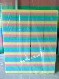 ฟองน้ำ คละสี สีรุ้ง ฉาบปูน ทำความสะอาด  ขนาด 5"×12"×1" (หนา 1 นิ้ว) บรรจุ 100 แผ่น/แพ็ค   เนื้อเนียน ละเอียด เฟิม คืนตัวดี