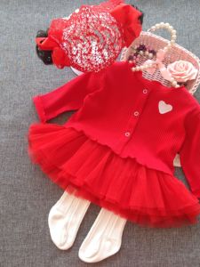 Princess Style Cotton Dress for Baby Girls 3 Months to 2 Years Old Birthday Celebration Pure Color Summer Fashionable Dress